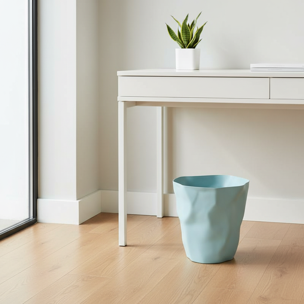 Nordic Minimalist Trash Can Modern Plastic Waste Bin for Bathroom Office