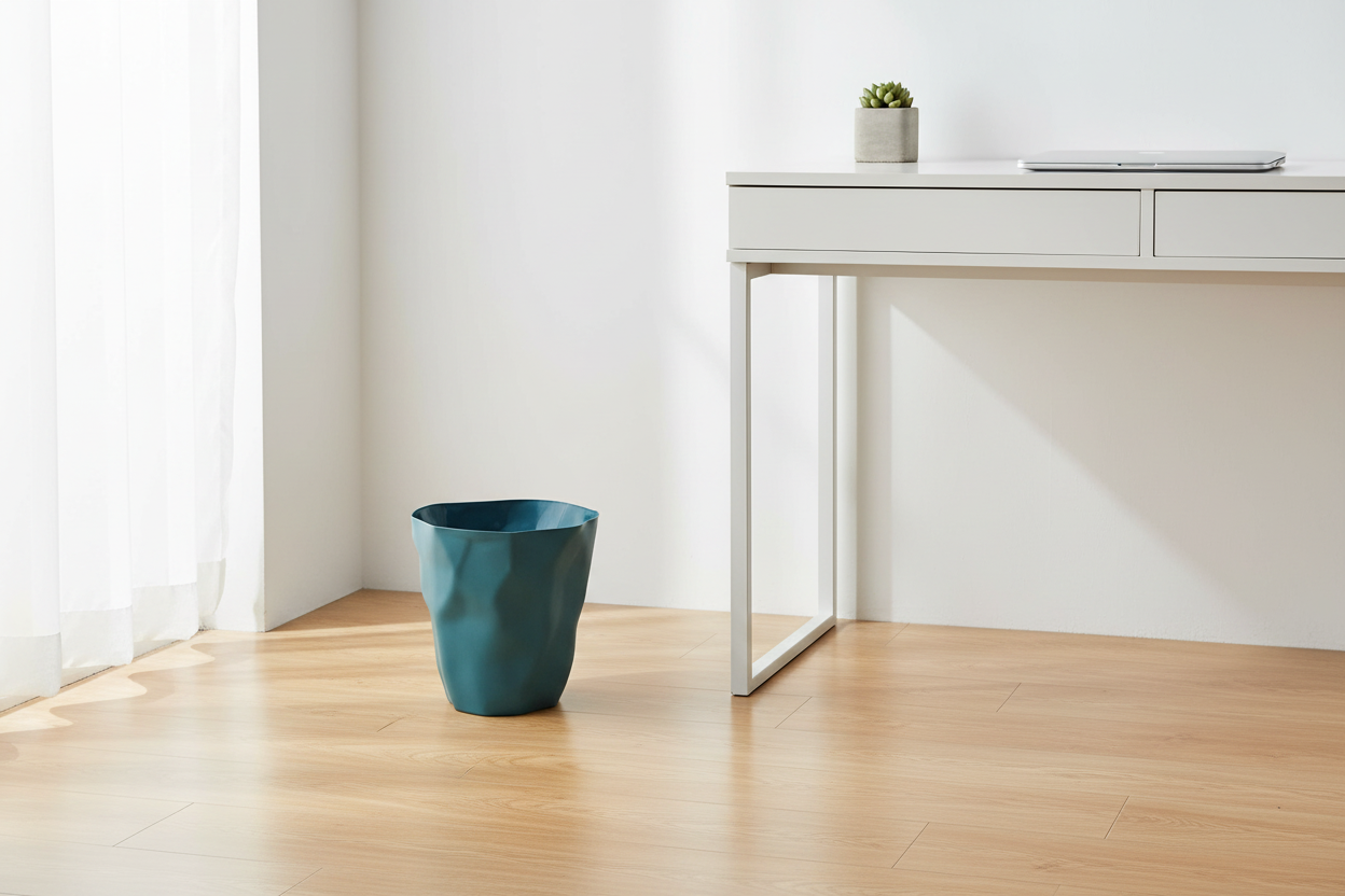 Nordic Minimalist Trash Can Modern Plastic Waste Bin for Bathroom Office