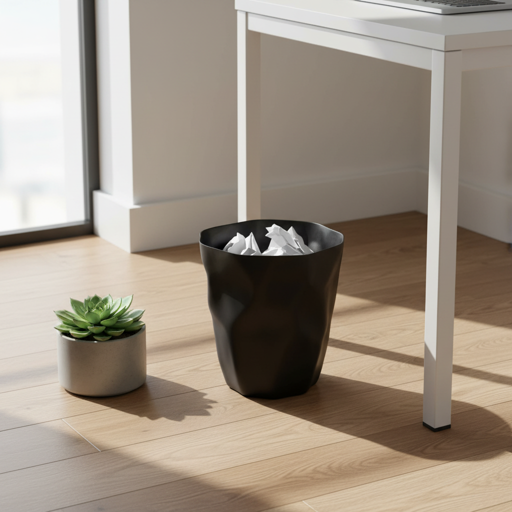Nordic Minimalist Trash Can Modern Plastic Waste Bin for Bathroom Office