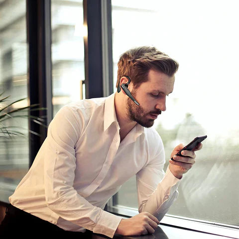 Bluetooth 5.1 Wireless Headset Noise Cancelling Mic Hands Free Ear Hook