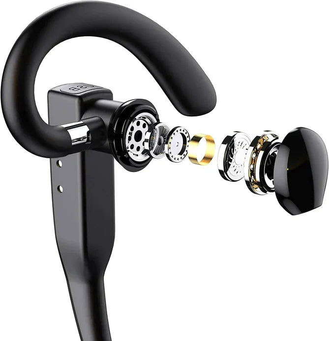 Bluetooth 5.1 Wireless Headset Noise Cancelling Mic Hands Free Ear Hook