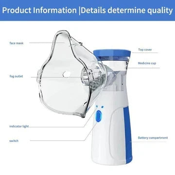 Nebora | Portable Mesh Nebulizer with Adult and Child Masks | USB Rechargeable Handheld
