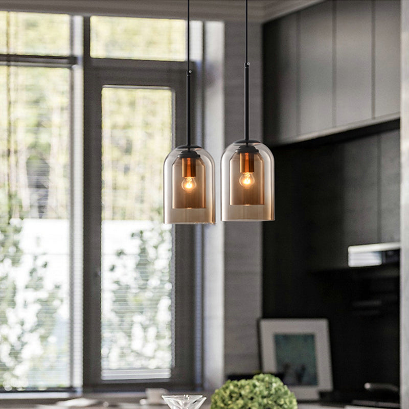 Colored Glass Pendant Light Modern Hanging Ceiling Lamp Fixture