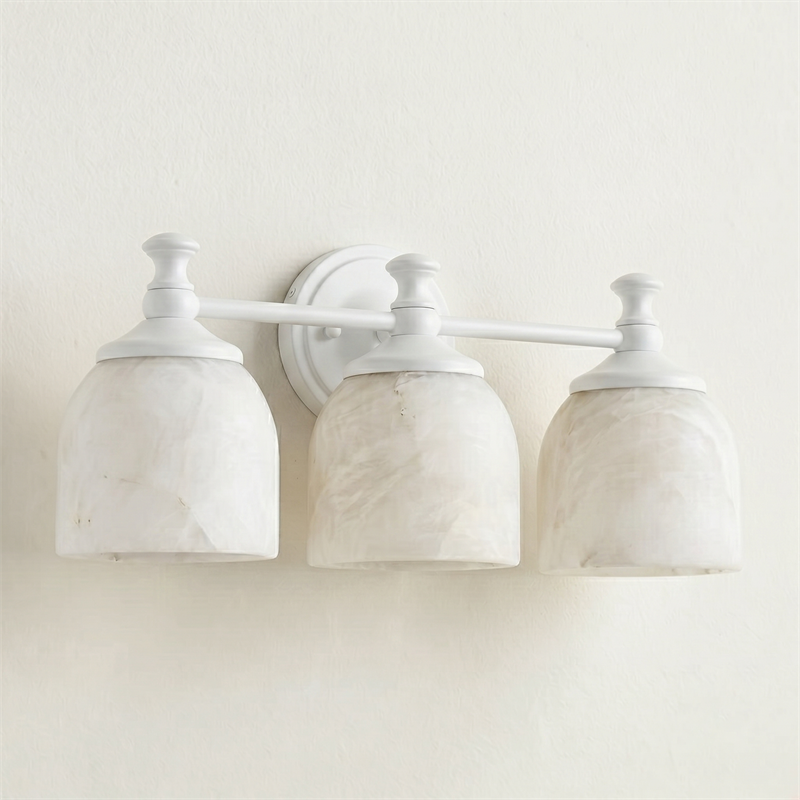 Vanity Glow Series | Brass Short Arm Wall Sconce with Milk Glass Dome for Bathroom