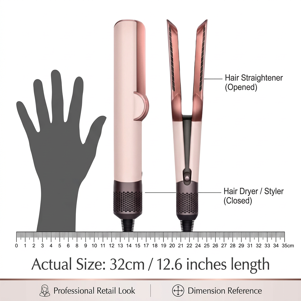 Sleeka | 2-in-1 Hair Dryer and Straightener with Heat Control, 1200W Ceramic Hair Styler