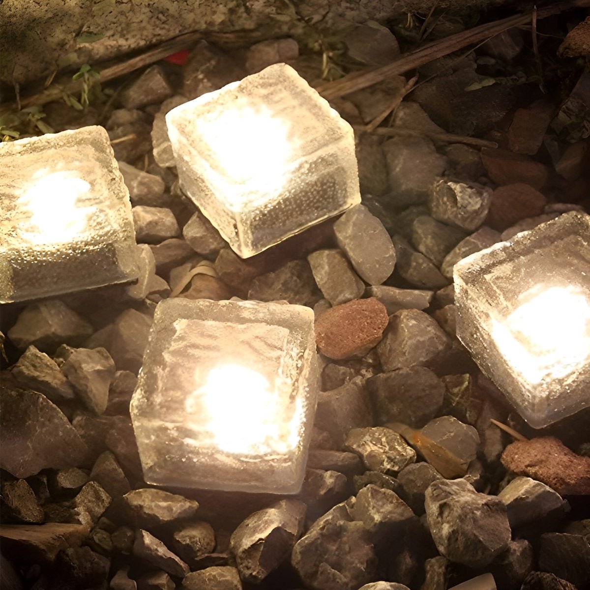 Solar LED Ice Brick Light Waterproof Garden Path Light