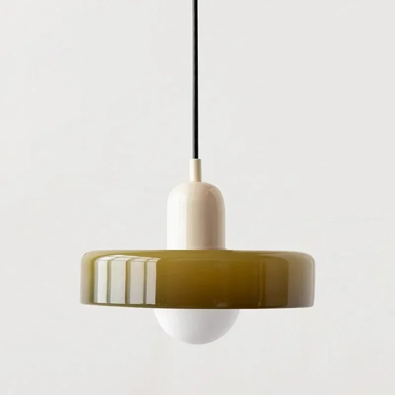 Bauhaus Dual-Tone Glass Pendant Light with Vibrant Colors | Modern Lamp