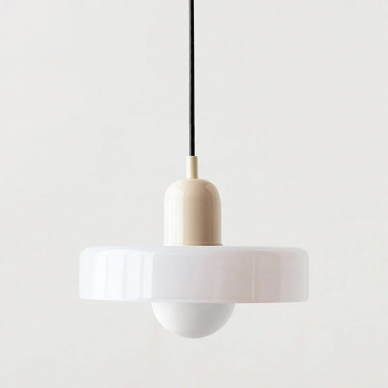 Bauhaus Dual-Tone Glass Pendant Light with Vibrant Colors | Modern Lamp