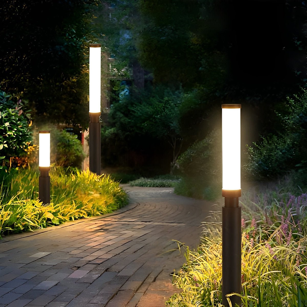 Modern Outdoor LED Post Light IP55 Aluminum Garden Pillar Lamp
