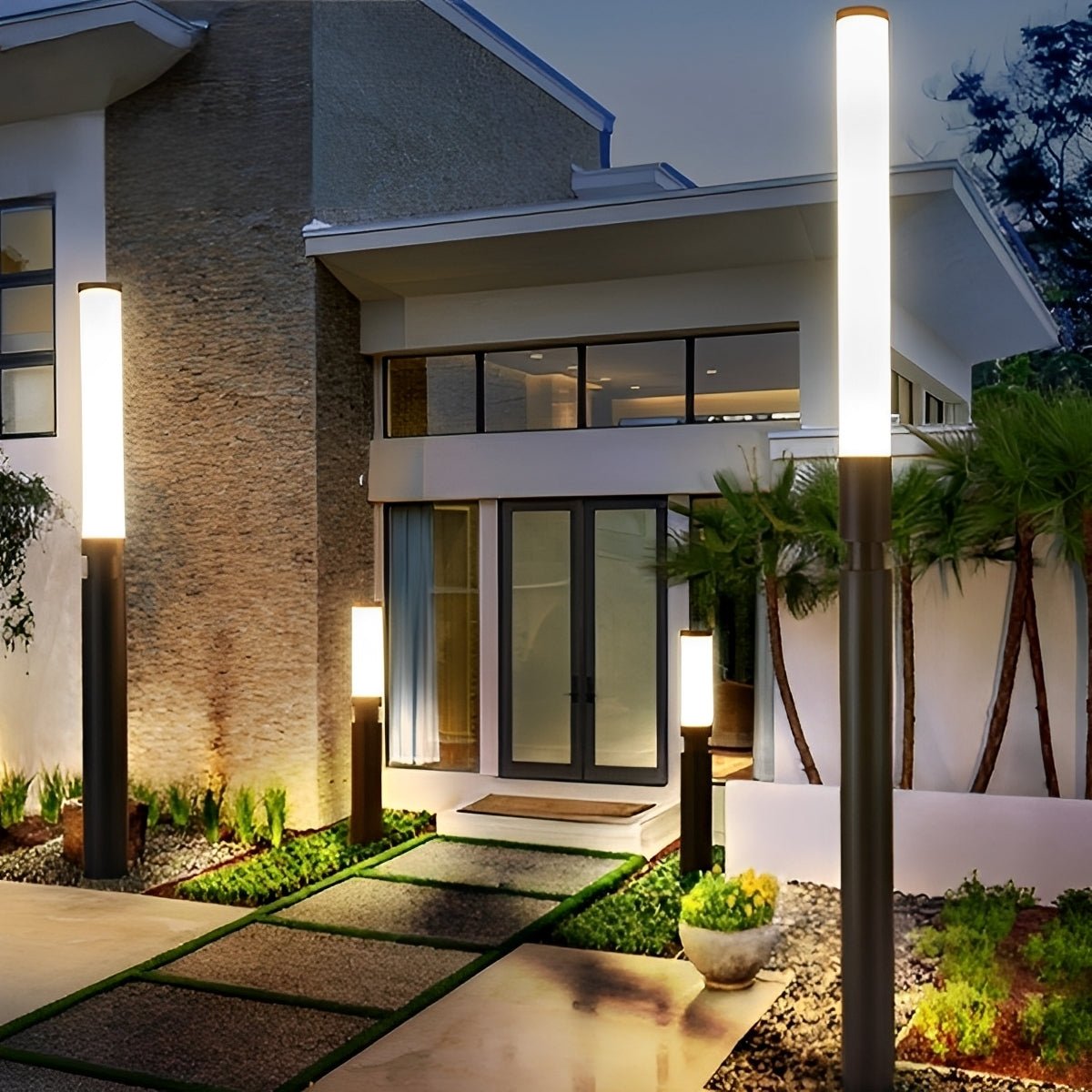 Modern Outdoor LED Post Light IP55 Aluminum Garden Pillar Lamp