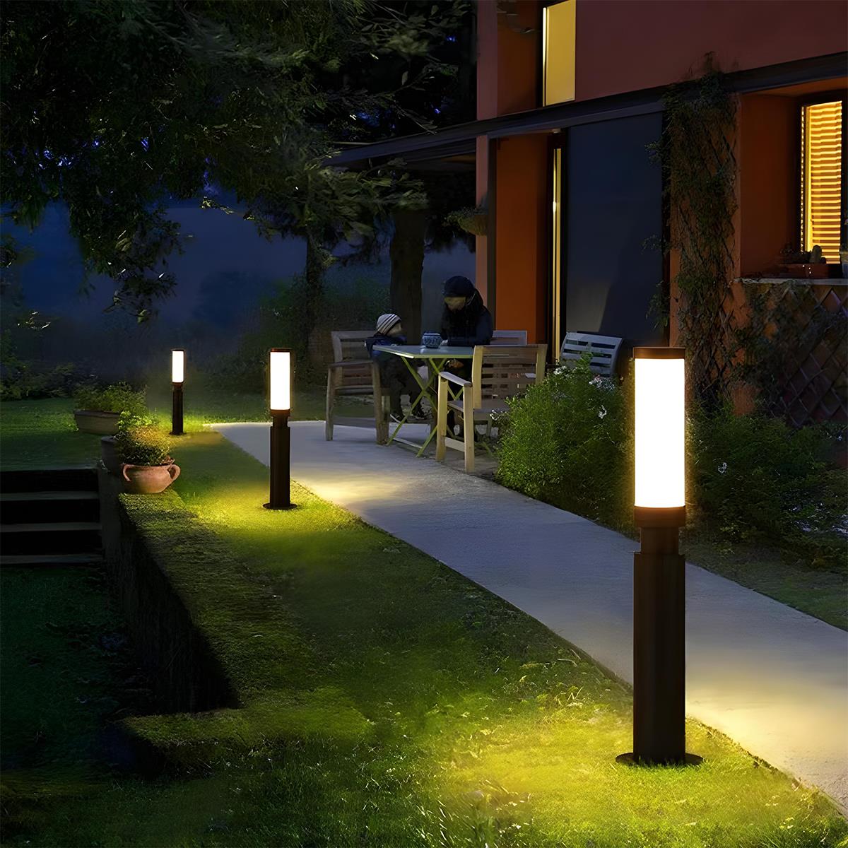 Modern Outdoor LED Post Light IP55 Aluminum Garden Pillar Lamp