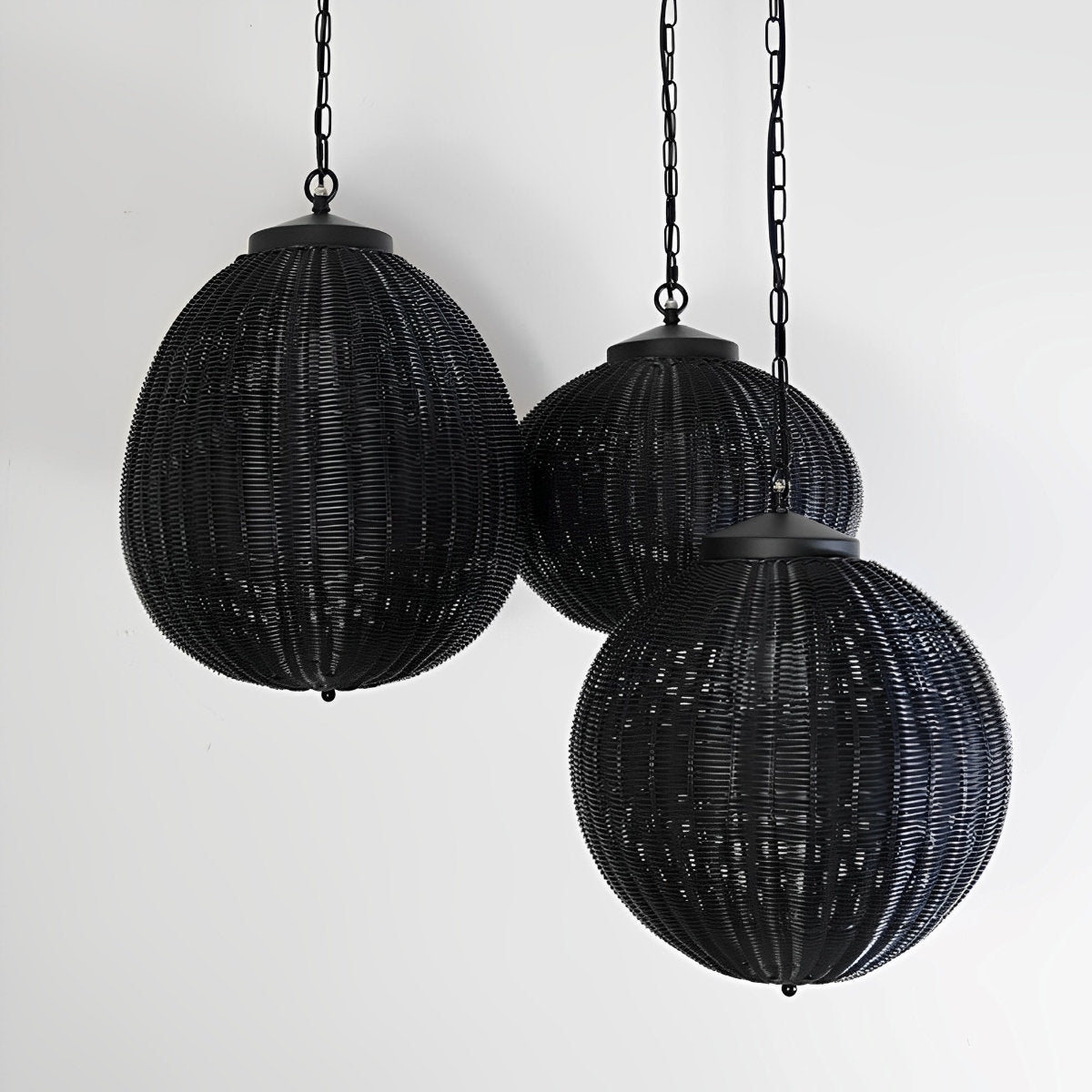 Retro Rattan Outdoor Pendant Light Waterproof Garden Chandelier