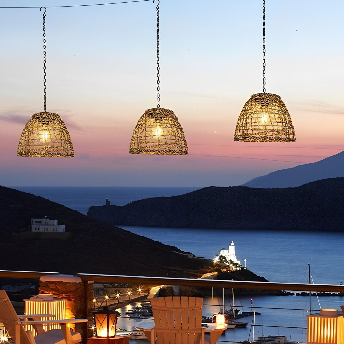Solar Bell Pendant Lantern IP44 Waterproof Outdoor Chandelier