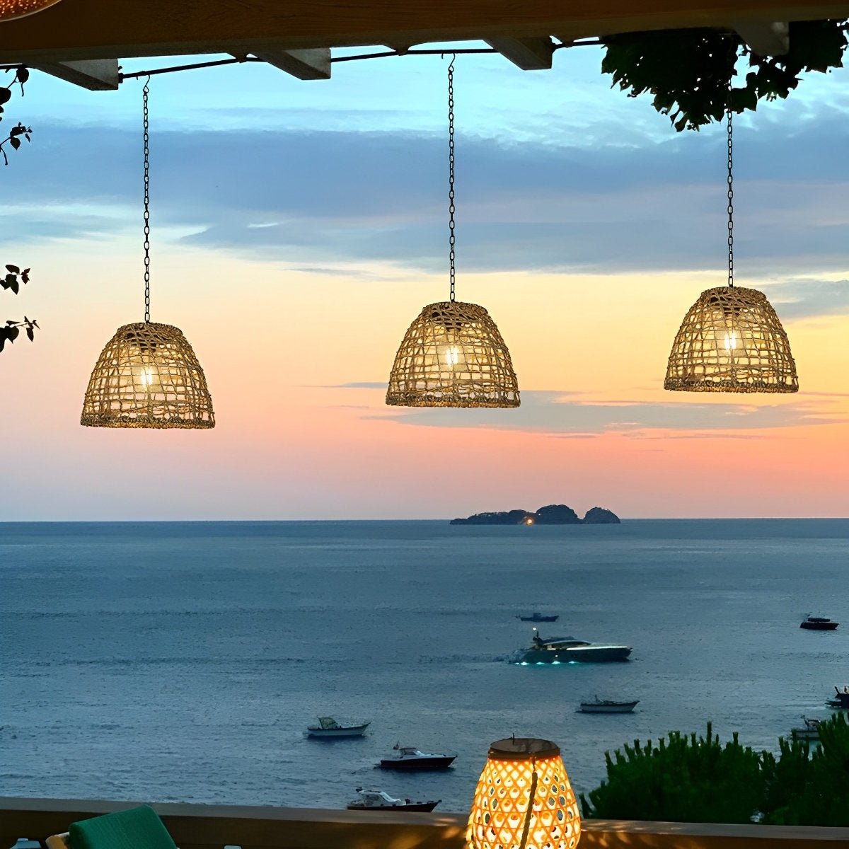 Solar Bell Pendant Lantern IP44 Waterproof Outdoor Chandelier