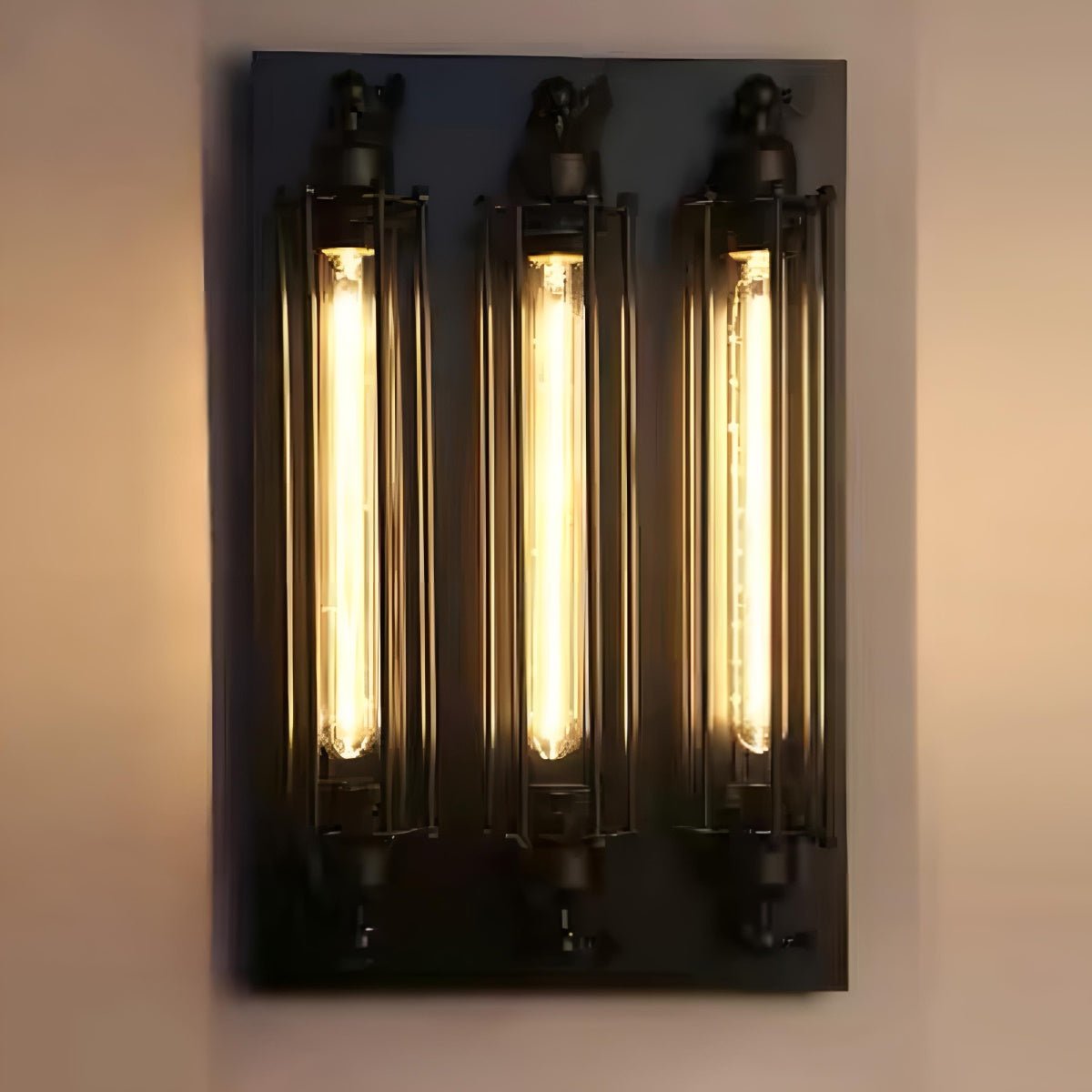Vintage Industrial LED Wall Sconce Iron Glass 3000K