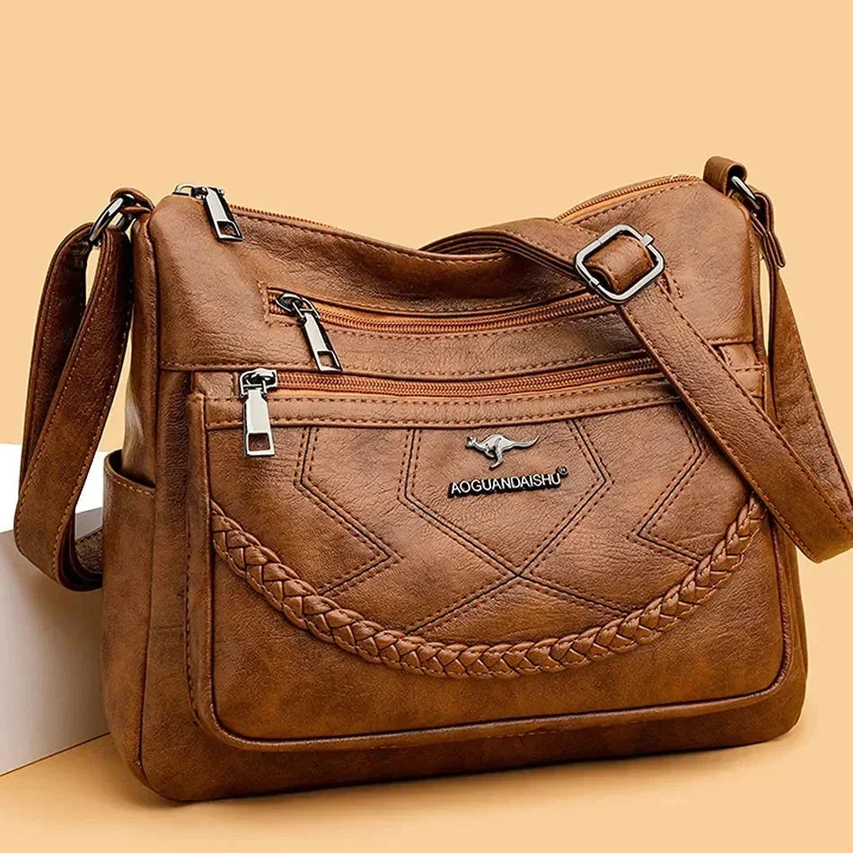 Veloura | Women’s Soft Shoulder Bag with Adjustable Strap | Zipper Closure for Daily Use