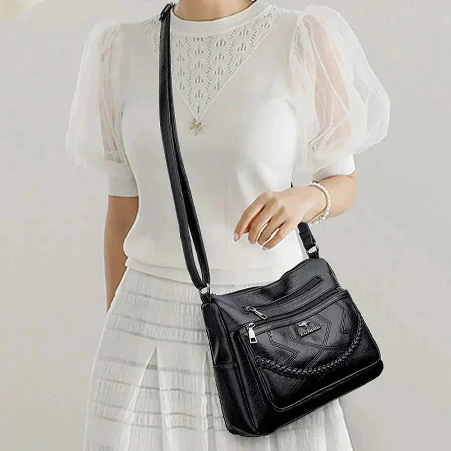 Veloura | Women’s Soft Shoulder Bag with Adjustable Strap | Zipper Closure for Daily Use