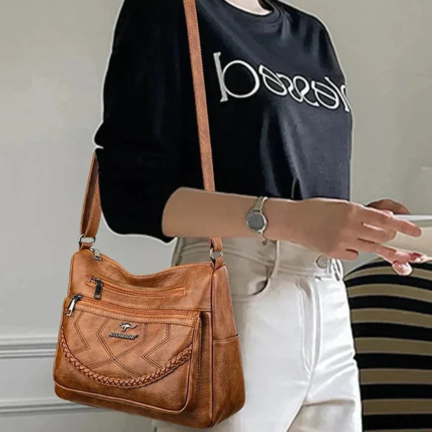 Veloura | Women’s Soft Shoulder Bag with Adjustable Strap | Zipper Closure for Daily Use