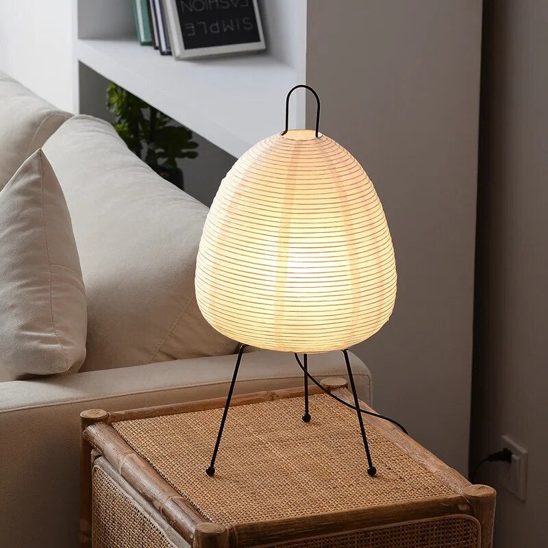 Japanese Rice Paper Table Lamp LED Soft Glow Paper Lantern Light